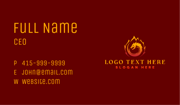Dragon Fire Gaming Business Card Design Image Preview