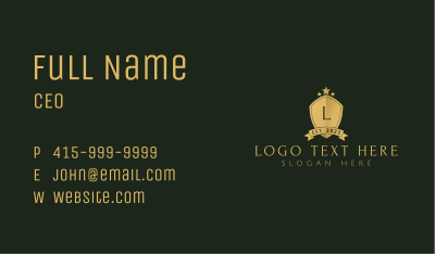 Gold Shield Star Lettermark Business Card Image Preview