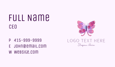 Butterfly Rose Flower Business Card Image Preview