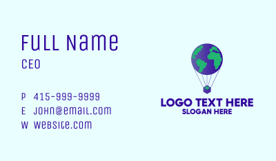 Globe Air Balloon  Business Card Image Preview