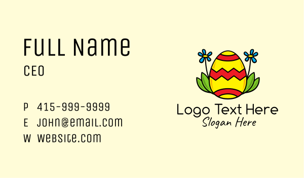 Sunflower Easter Egg Business Card Design Image Preview