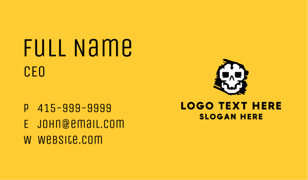 Horror Gaming Skull  Business Card Design Image Preview