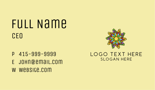 Colorful Flower Pattern  Business Card Design Image Preview