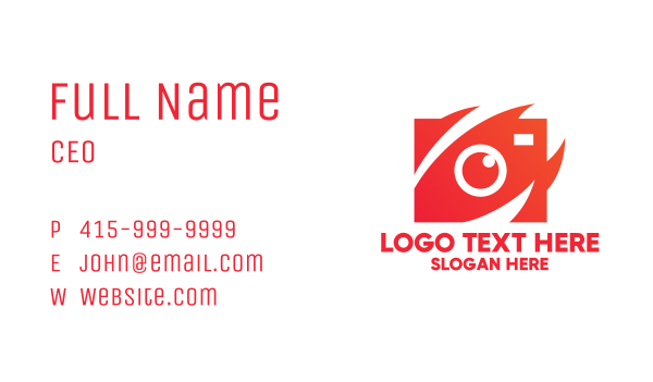 Red Stylish Camera Business Card Design Image Preview