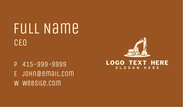 Industrial Construction Excavator Business Card Design Image Preview