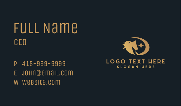 Horse Equestrian Stallion Business Card Design Image Preview