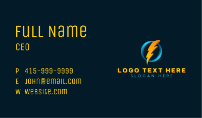 Lightning Thunder Energy Business Card Image Preview