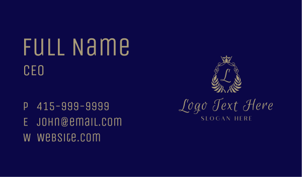 Royal Crown Ornament Business Card Design Image Preview