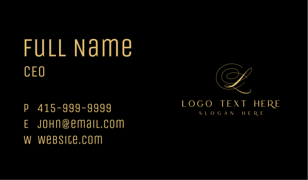 Gold Premium Lettermark Business Card Design