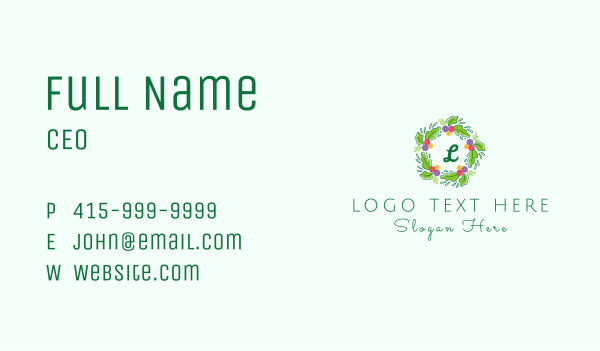 Colorful Wreath Lettermark Business Card Design Image Preview