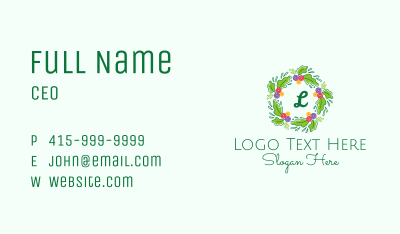 Colorful Wreath Lettermark Business Card
