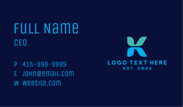 Digital App Letter K Business Card Design Image Preview