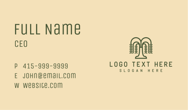 Minimalist Willow Tree Business Card Design Image Preview