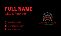 Glowing Neon Car Wash Business Card Image Preview