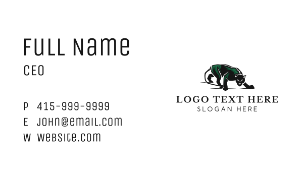Panther Wild Animal Business Card Design Image Preview