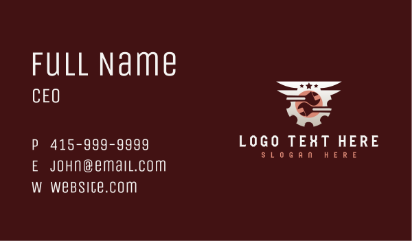 Industrial Wrench Mechanic Business Card Design Image Preview