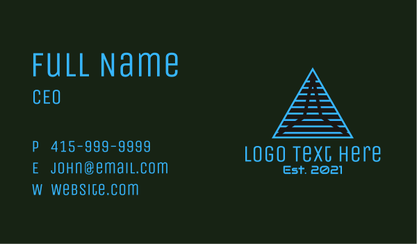 Blue Linear Pyramid Business Card Design Image Preview