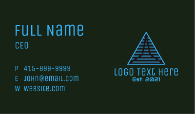 Blue Linear Pyramid Business Card