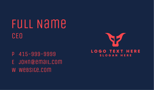 Bull Airplane Business Card Design Image Preview