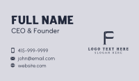 Caliper Tool Letter F Business Card Image Preview