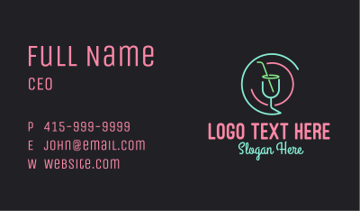 Neon Cocktail Bar Business Card Image Preview