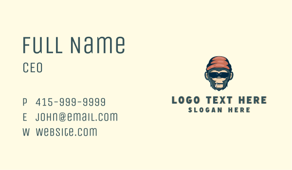 Gaming Monkey Mascot Business Card Design Image Preview