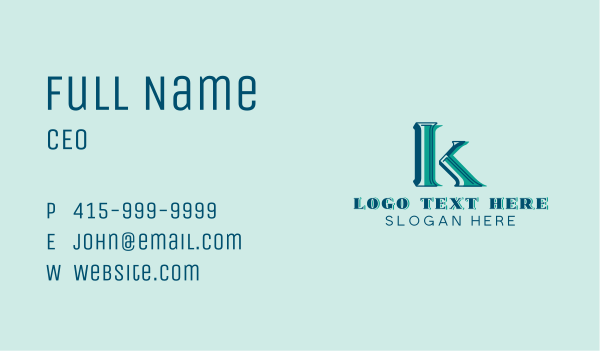 Marketing Company Letter K Business Card Design Image Preview