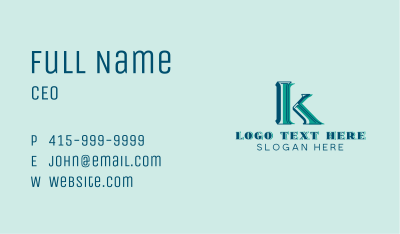 Marketing Company Letter K Business Card Image Preview