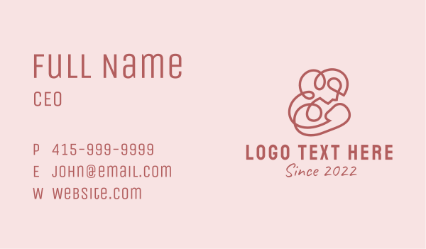 Pink Breastfeeding Mother  Business Card Design Image Preview