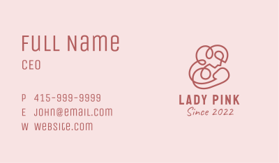 Pink Breastfeeding Mother  Business Card Image Preview