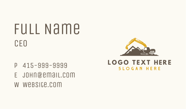 Excavator Mountain Builder Business Card Design Image Preview