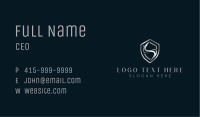 Metallic Gray Shield Letter S Business Card Image Preview