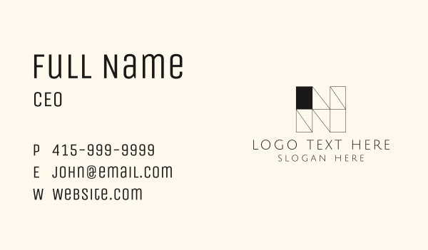 Black Letter N  Business Card Design Image Preview