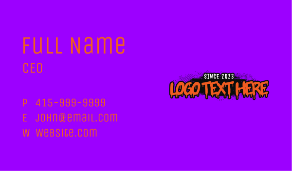 Halloween Graffiti Wordmark Business Card Design Image Preview