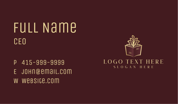 Book Tree Library Business Card Design Image Preview