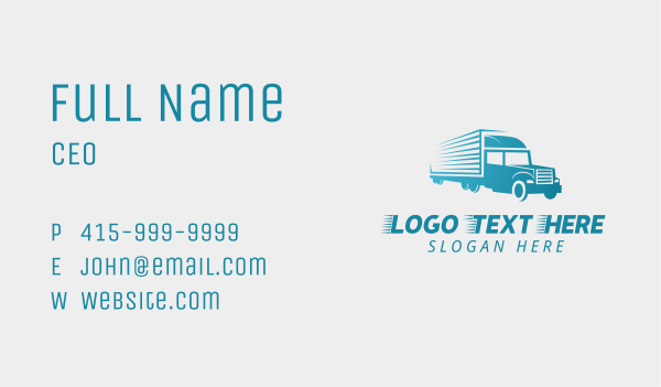 Logistic Truck Express Business Card Design Image Preview