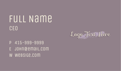 Watercolor Beauty Wordmark Business Card Image Preview