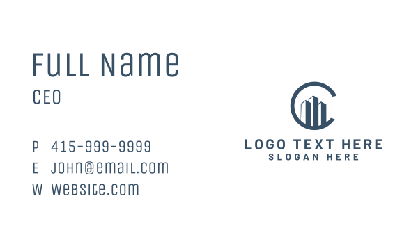 Building Tower Letter C Business Card Design Image Preview