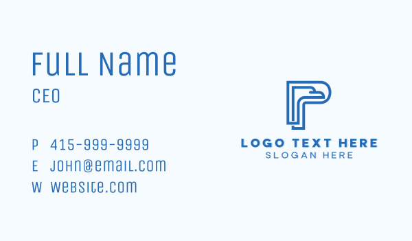 Hawk Eagle Letter P Business Card Design Image Preview