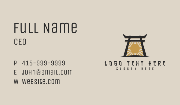 Japanese Arch Shrine Business Card Design Image Preview