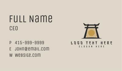Japanese Arch Shrine Business Card Image Preview
