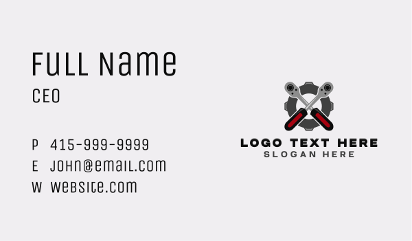 Ratchet Tool Mechanic Business Card Design Image Preview