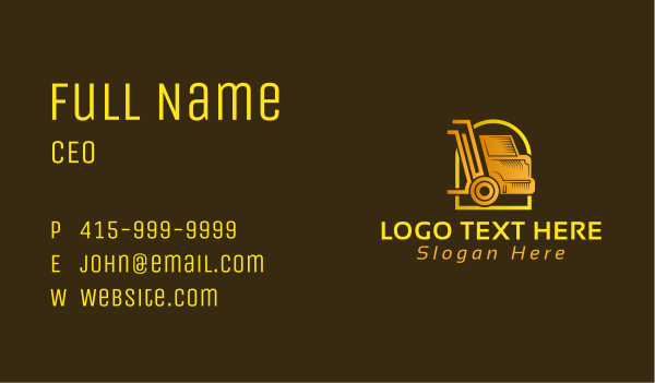 Gold Courier Truck Business Card Design Image Preview