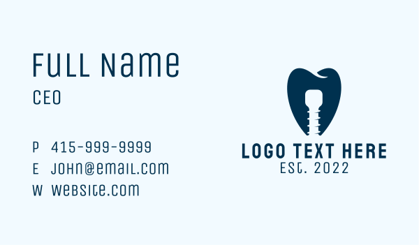 Implant Dental Orthodontist  Business Card Design Image Preview