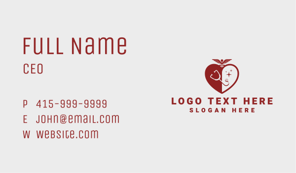 Heart Healthcare Stethoscope Business Card Design Image Preview