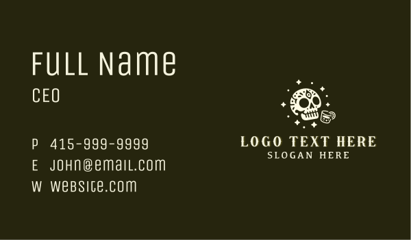 Skull Pub Cocktail Business Card Design Image Preview