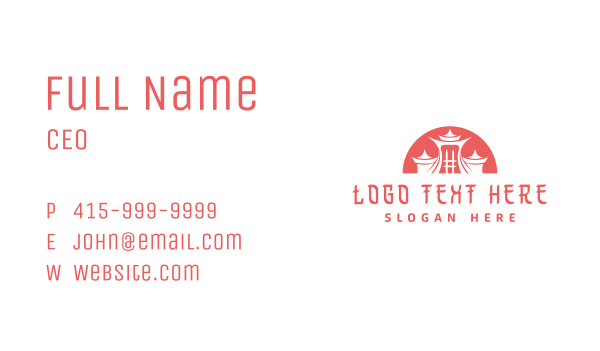 Asian Ancient Architecture Business Card Design Image Preview