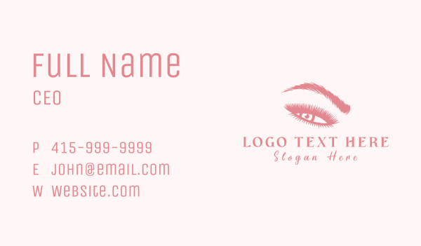 Pink Eyelash Beautician Business Card Design Image Preview