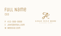 Elegant Boutique Letter A Business Card Image Preview