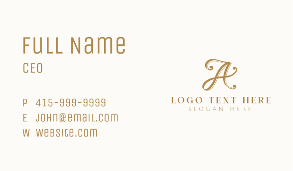 Elegant Boutique Letter A Business Card Design Image Preview